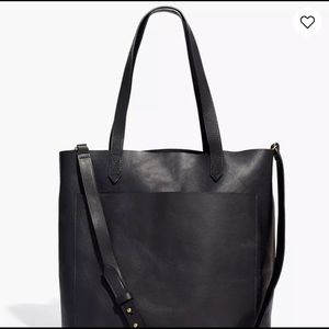 Madewell black medium leather transport tote